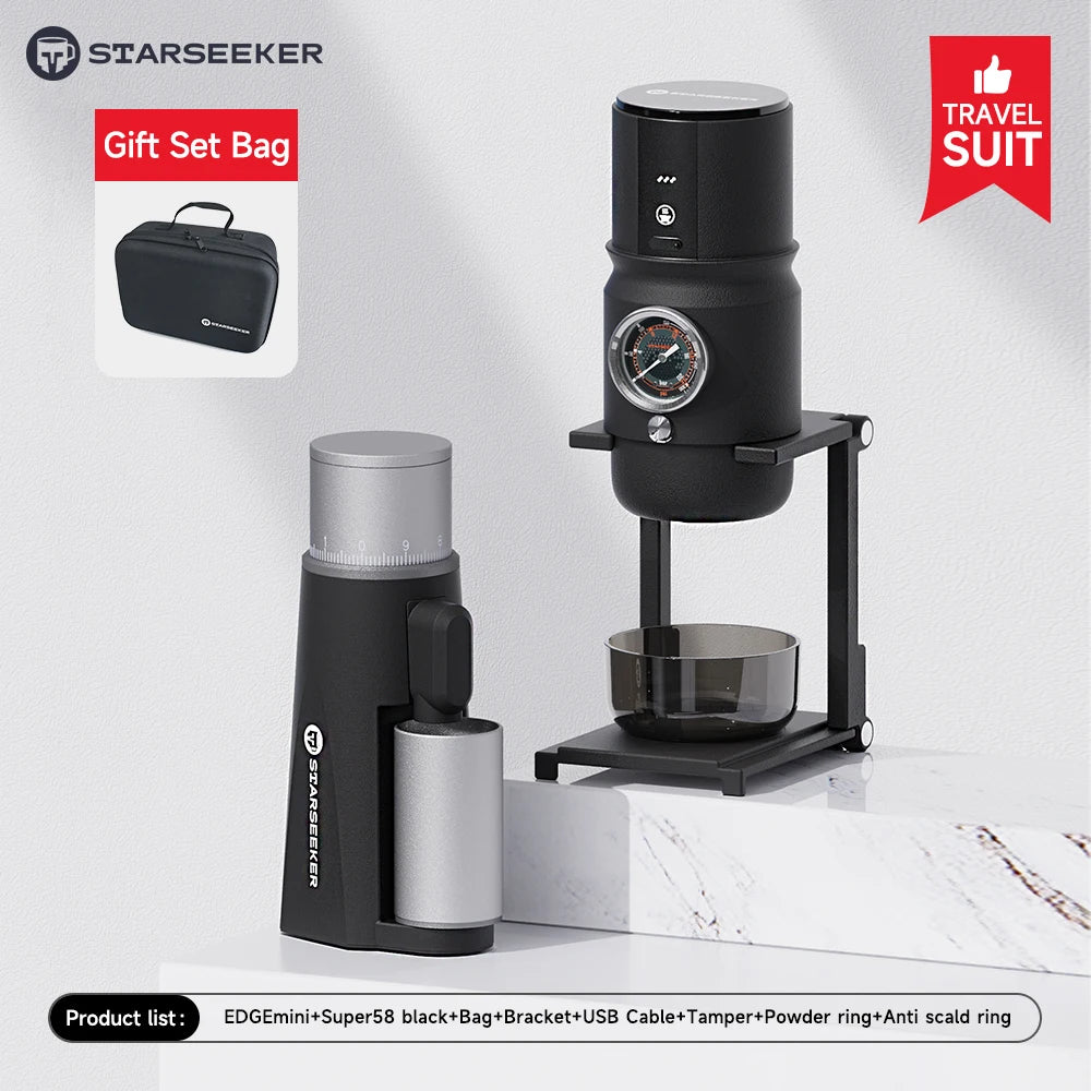 STARSEEKER EDGE Mini Portable Electric Coffee Grinder 38mm Cone Burr Stepless Adjustable Type-C Home Outdoor Travel Suit