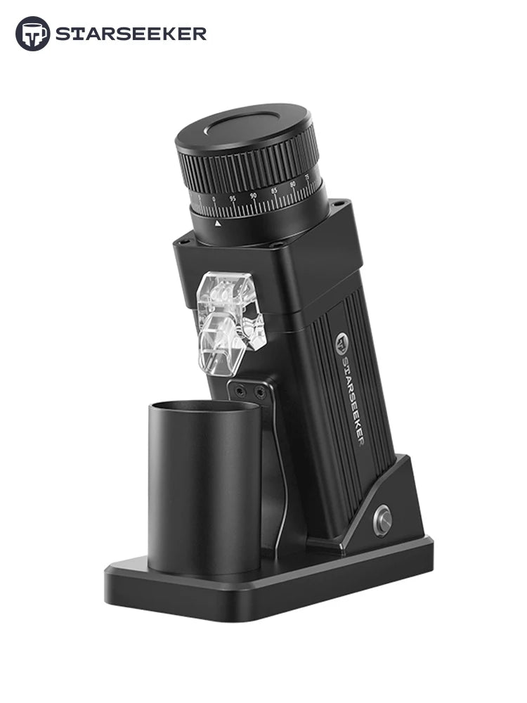 STARSEEKER E55 Electric Coffee Grinder 55MM Espresso Cone burr Stepless Fineness Adjustment Cold Brew Bean Grinder Black Sliver