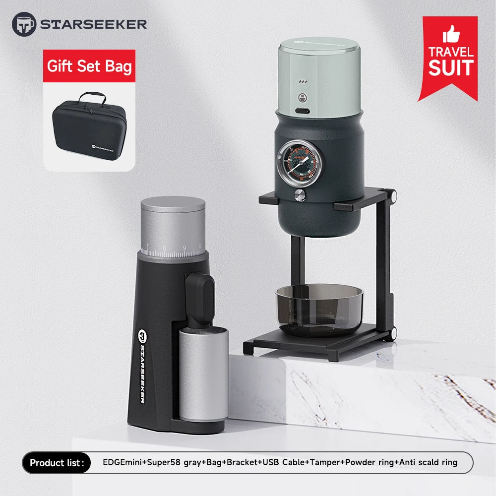 STARSEEKER EDGE Mini Portable Electric Coffee Grinder 38mm Cone Burr Stepless Adjustable Type-C Home Outdoor Travel Suit