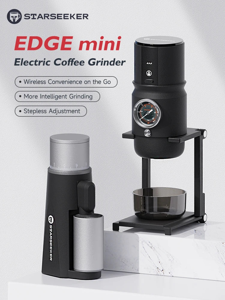 STARSEEKER EDGE Mini Portable Electric Coffee Grinder 38mm Cone Burr Stepless Adjustable Type-C Home Outdoor Travel Suit