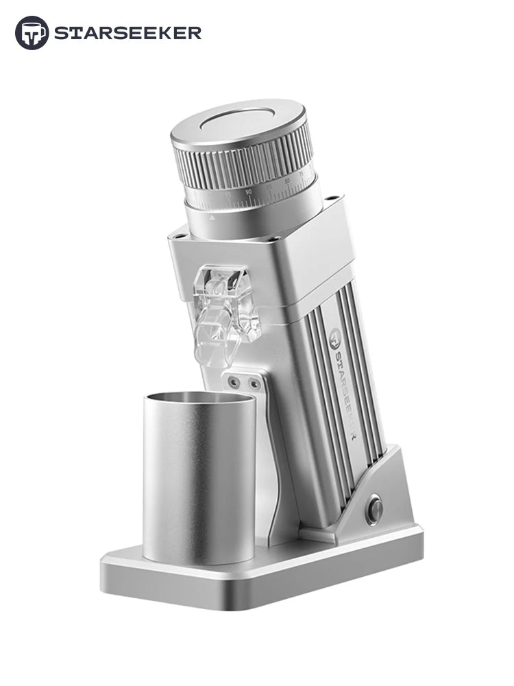 STARSEEKER E55 Electric Coffee Grinder 55MM Espresso Cone burr Stepless Fineness Adjustment Cold Brew Bean Grinder Black Sliver