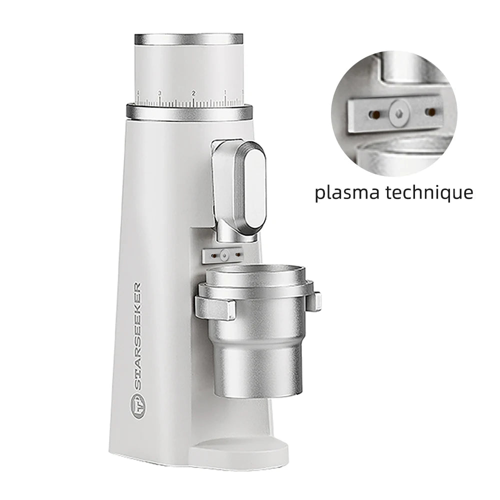 STARSEEKER EDGE Titanium Burr Coffee Grinder 48MM Espresso Burrs Stepless Fineness Adjustment Electric Coffee Grinders Black