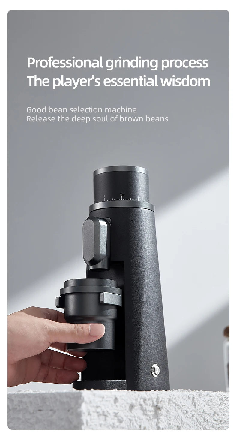 STARSEEKER EDGE Titanium Burr Coffee Grinder 48MM Espresso Burrs Stepless Fineness Adjustment Electric Coffee Grinders Black