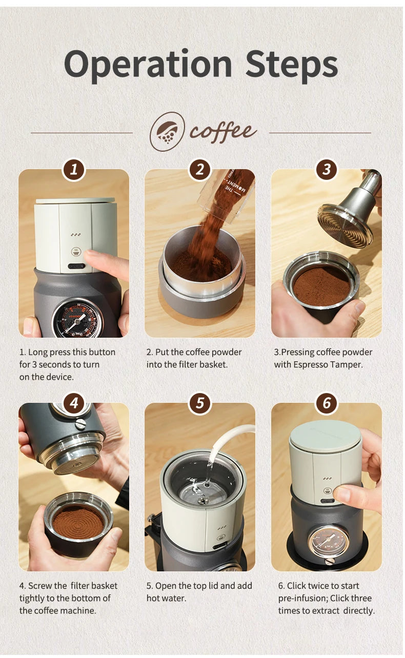 STARSEEKER Super58 Portable Electric Espresso Machine Travel Coffee Maker For Camping Car Coffee Maker With USB-C Bracket Tamper