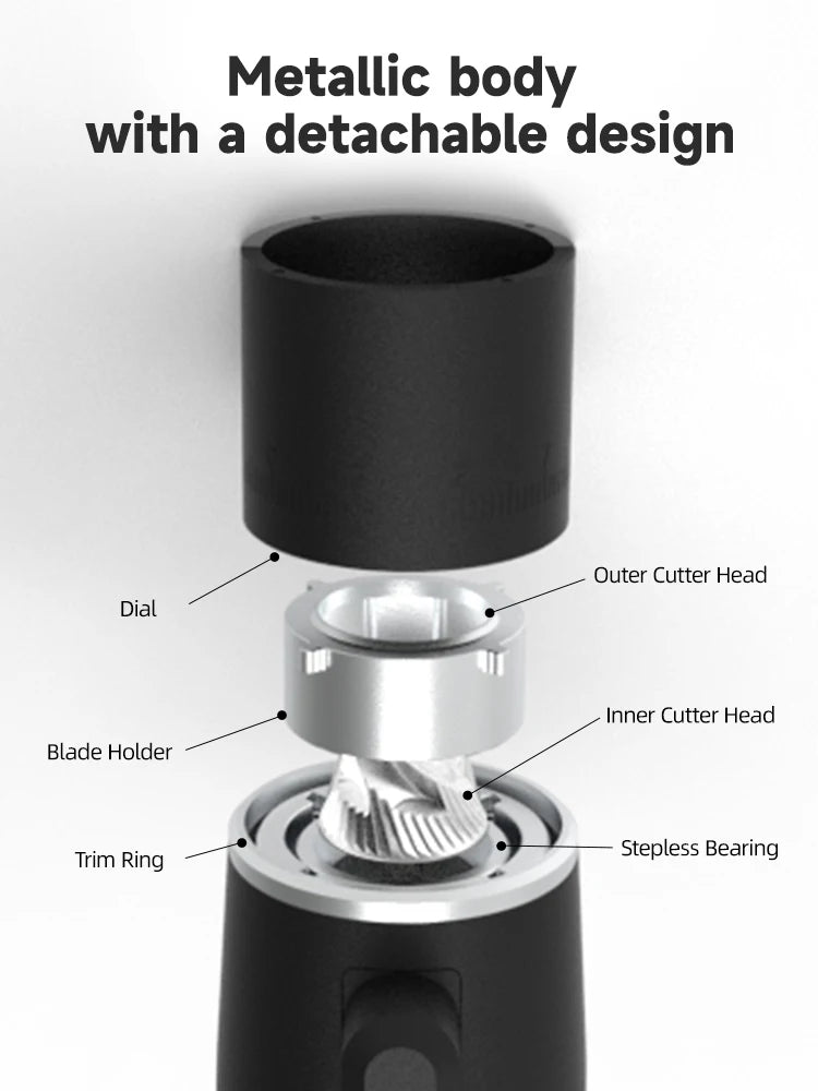 STARSEEKER EDGE Mini Portable Electric Coffee Grinder 38mm Cone Burr Stepless Adjustable Type-C Home Outdoor Travel Suit