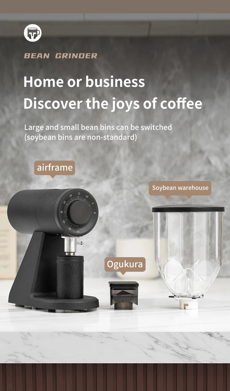 STARSEEKER AK74 Electric Coffee Grinder 74MM Flat Titanium Burr Espresso Brew Coffee Bean Grinder Speed Regulation Black White