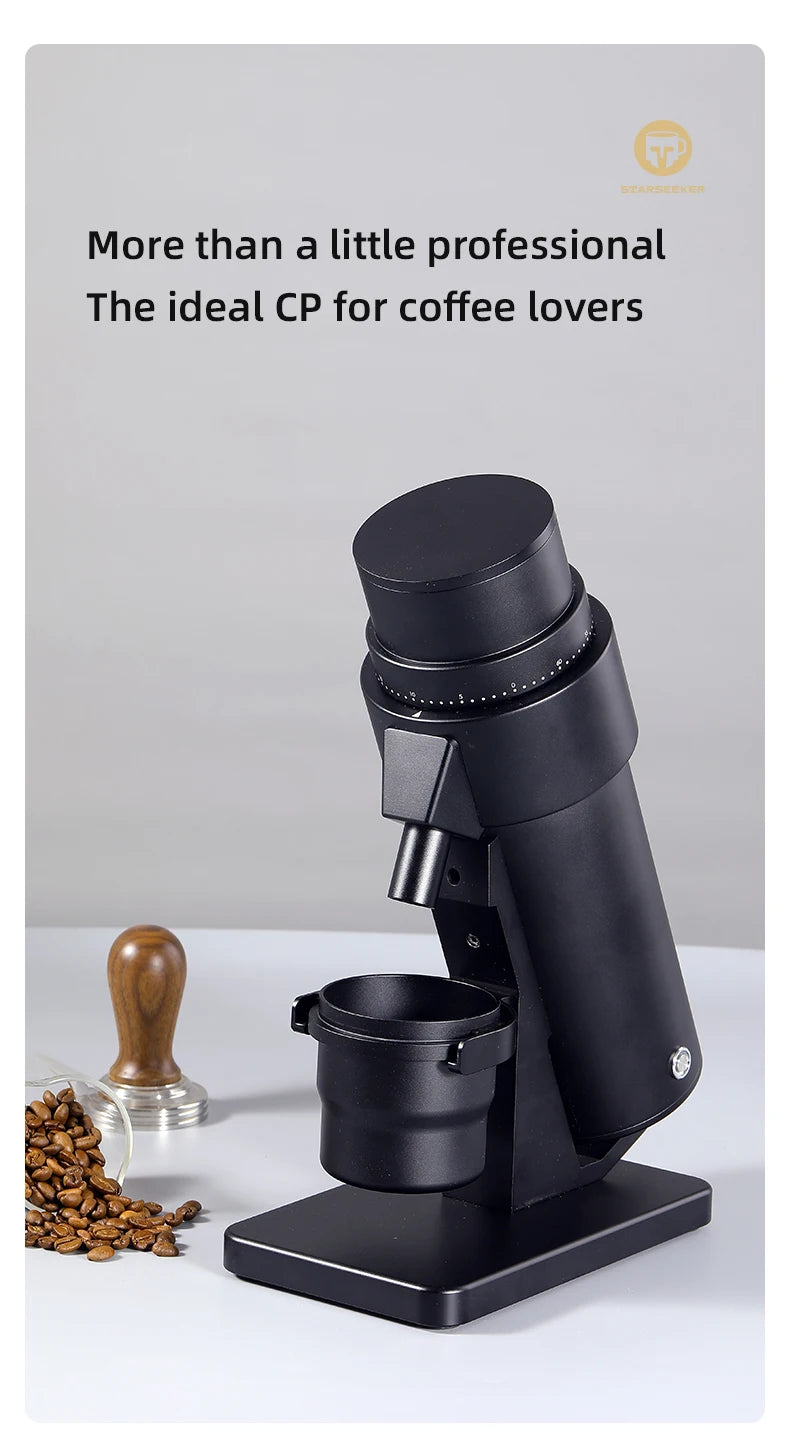 STARSEEKER EDGE PLUS Electric Coffee Grinder 63MM Titanium Burr Stepless Fineness Adjustment Removable Magnetic Suction Port