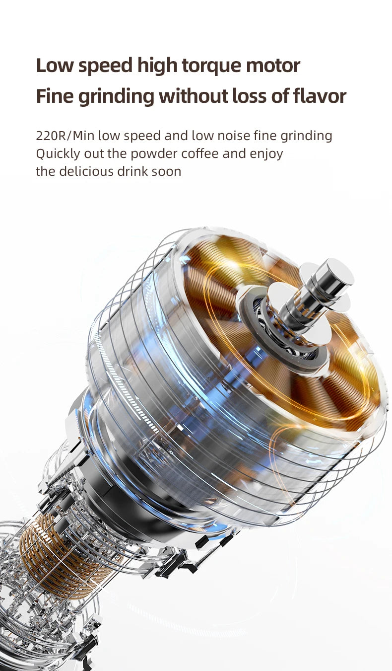 STARSEEKER EDGE PLUS Electric Coffee Grinder 63MM Titanium Burr Stepless Fineness Adjustment Removable Magnetic Suction Port