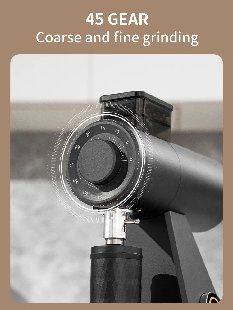 STARSEEKER AK74 Electric Coffee Grinder 74MM Flat Titanium Burr Espresso Brew Coffee Bean Grinder Speed Regulation Black White