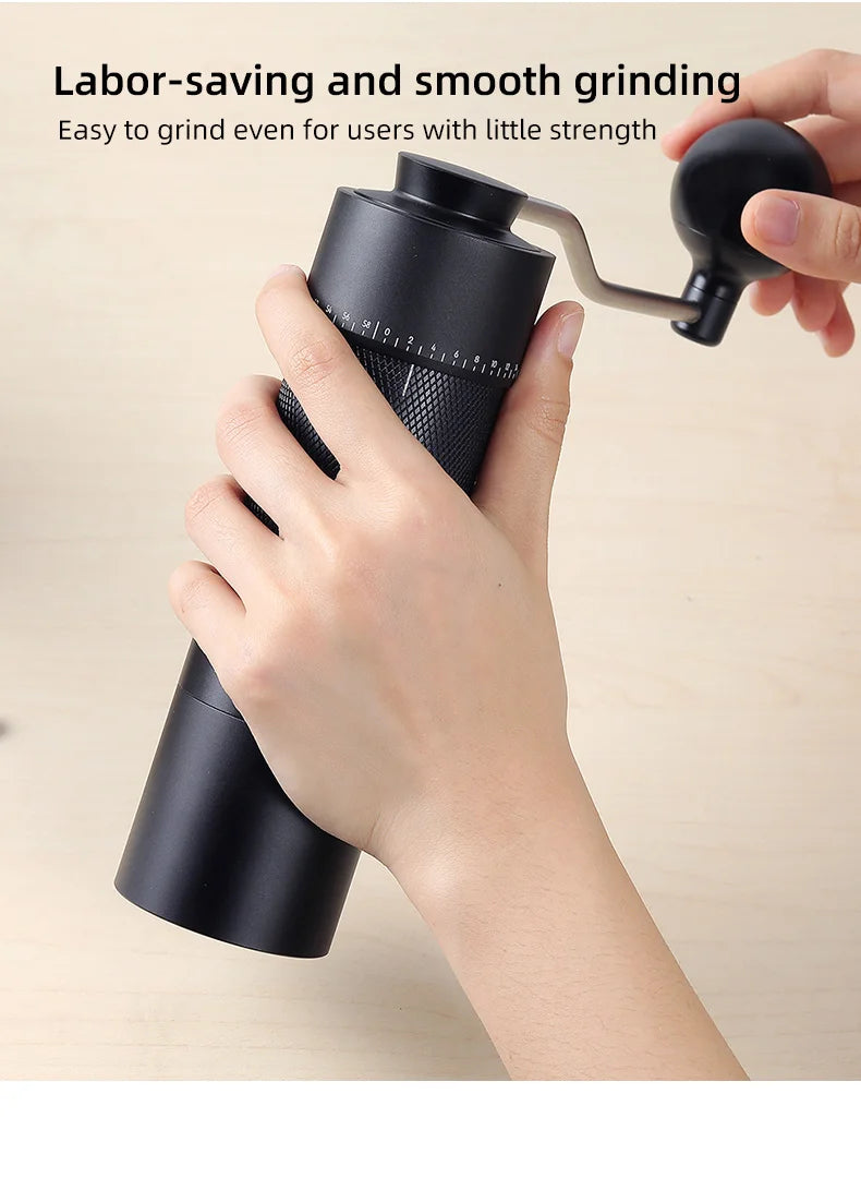 STARSEEKER NEW Burr Coffee Grinder Black Manual Coffee Grinder 46MM Burr Espresso Portable Hand Brewed Coffee Bean Grinder