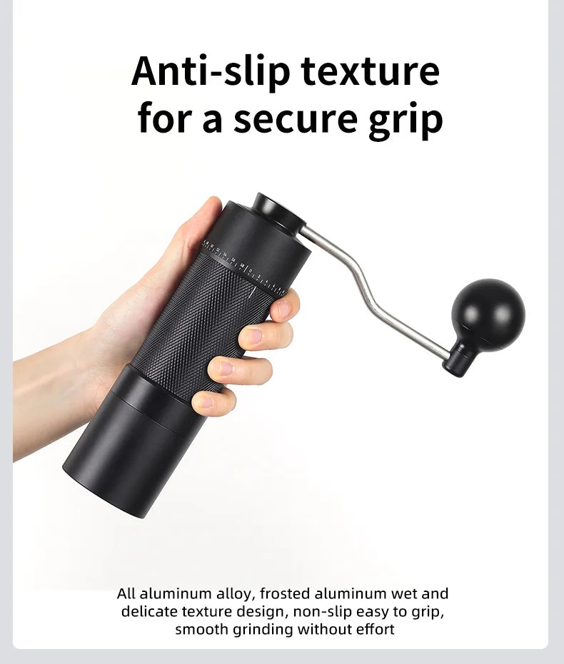 STARSEEKER NEW Burr Coffee Grinder Black Manual Coffee Grinder 46MM Burr Espresso Portable Hand Brewed Coffee Bean Grinder