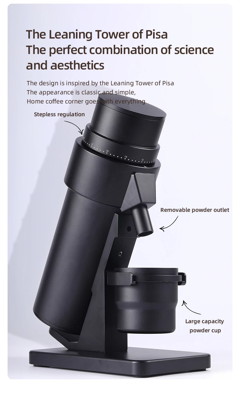 STARSEEKER EDGE PLUS Electric Coffee Grinder 63MM Titanium Burr Stepless Fineness Adjustment Removable Magnetic Suction Port