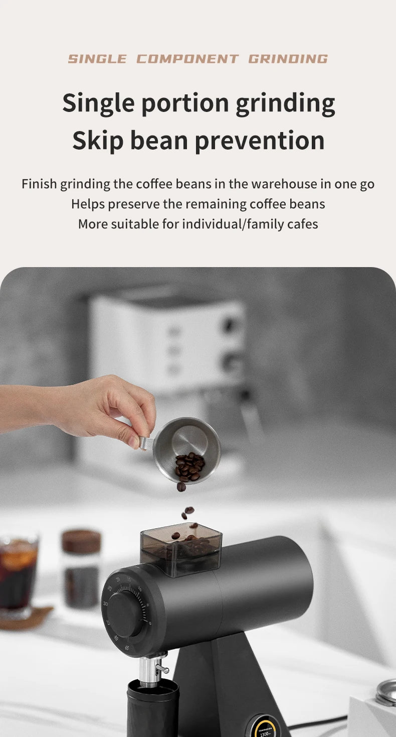 STARSEEKER AK74 Electric Coffee Grinder 74MM Flat Titanium Burr Espresso Brew Coffee Bean Grinder Speed Regulation Black White