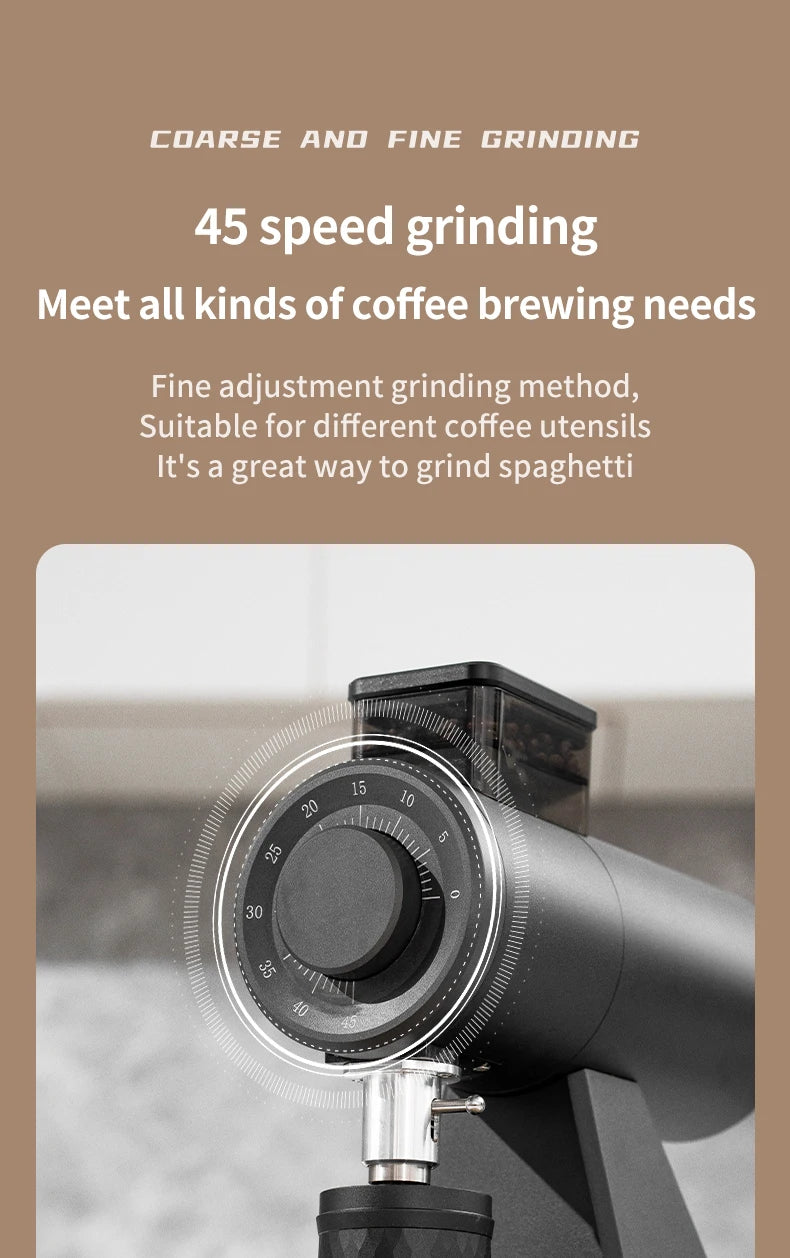 STARSEEKER AK74 Electric Coffee Grinder 74MM Flat Titanium Burr Espresso Brew Coffee Bean Grinder Speed Regulation Black White